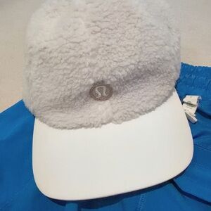 Lululemon Athletica White Fleece Cap